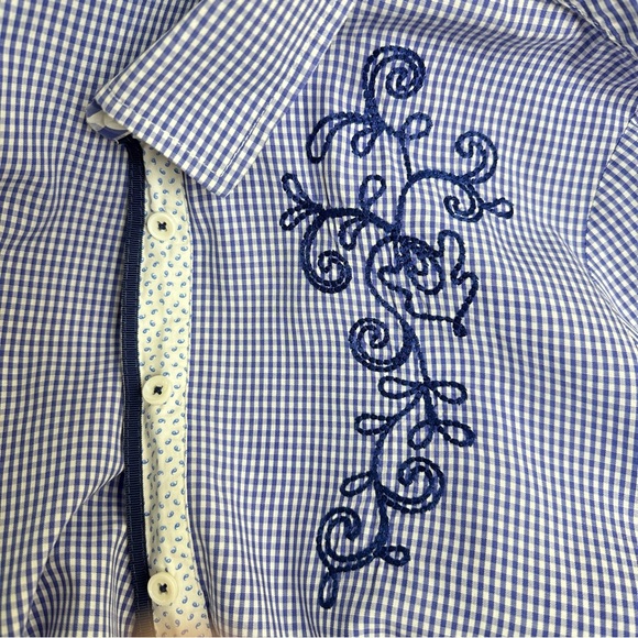 Wallman Austrian Embroidered Gingham Floral Shirt - Picture 6 of 16